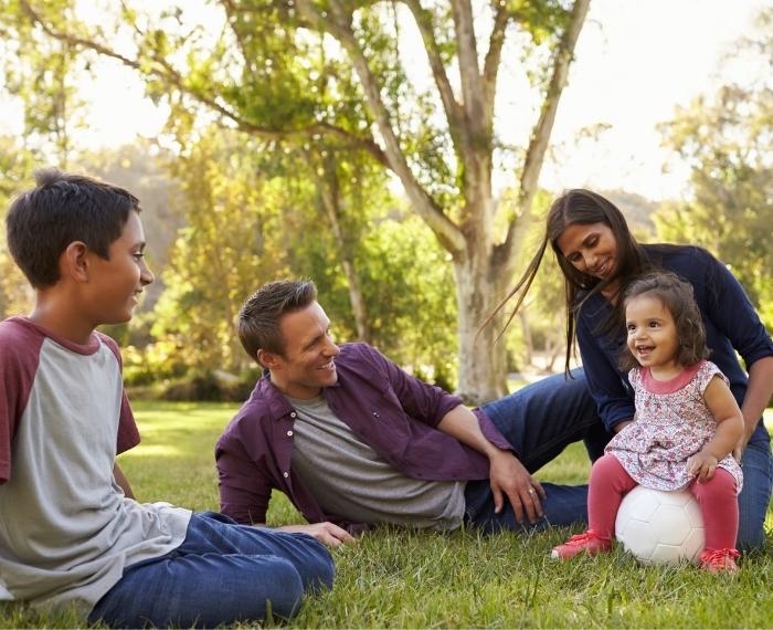 Family in park