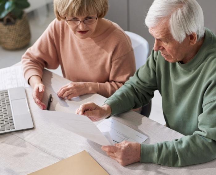 Couple looking at paperwork