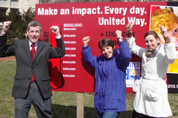 IU and United Way team cheering