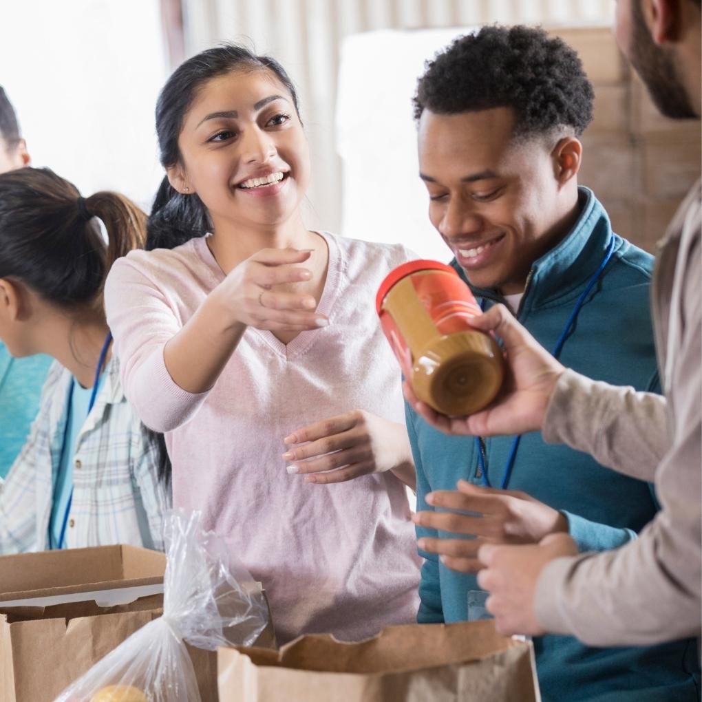 Volunteers at food pantry