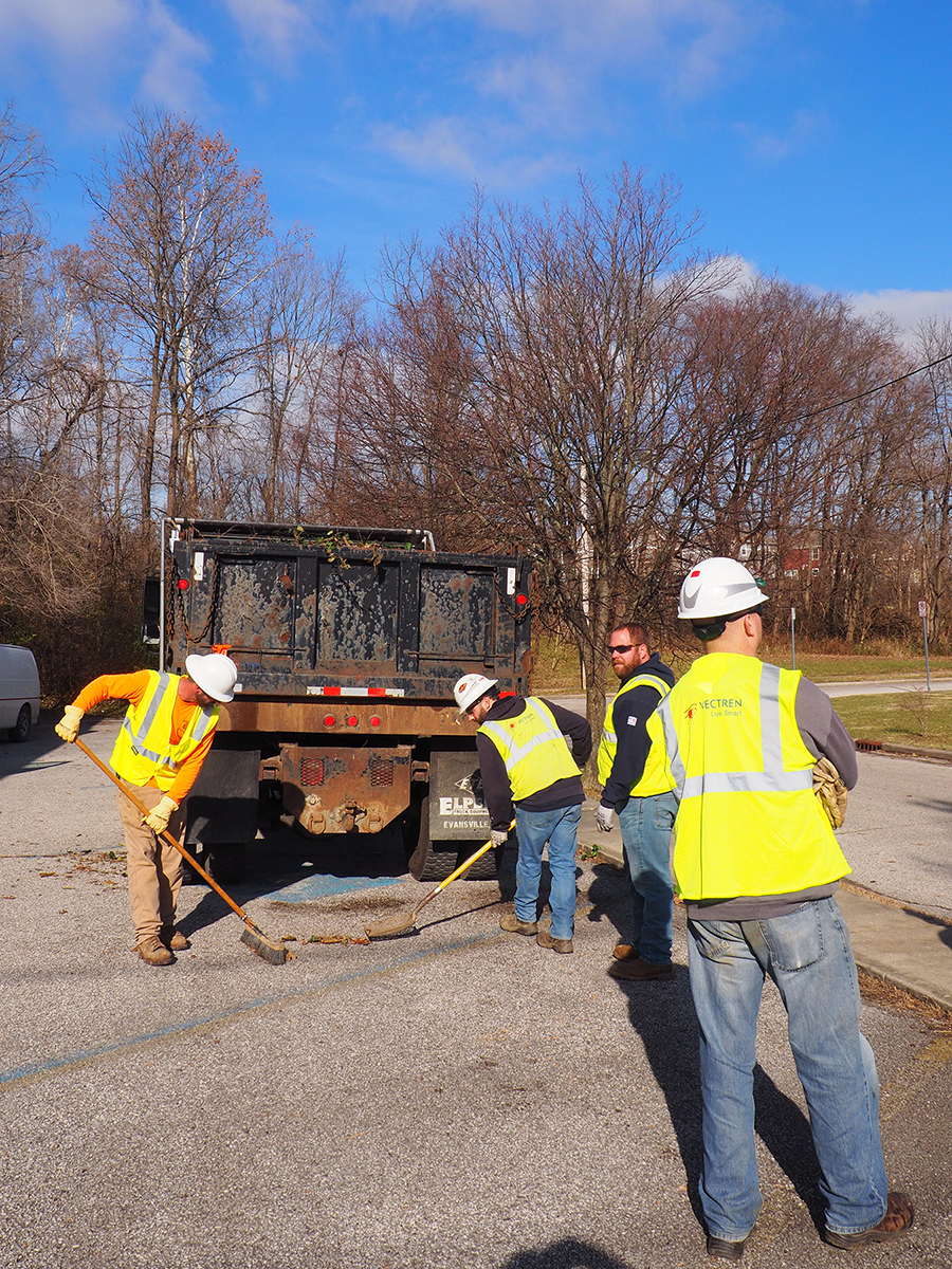 On November 30, a team of 11 Vectren employees took a day to give back to the community through United Way. They traveled to three different locations—two LifeDesigns group homes and Girls Inc.—to fill potholes, clear bush, remove dead trees, work on general landscaping, and repair fences to ensure safe and welcoming environments for people served by these agencies.