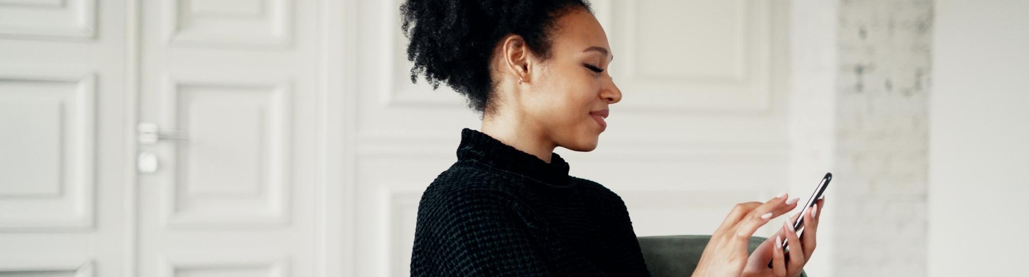 Woman looking at phone