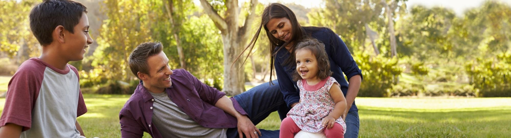 Family in park