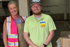 Two disaster relief volunteers