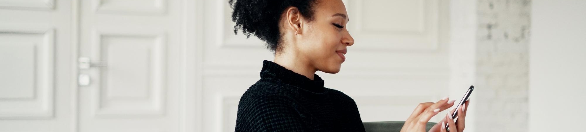 Woman looking at phone