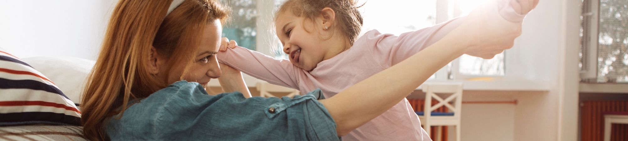 Mother and child playing
