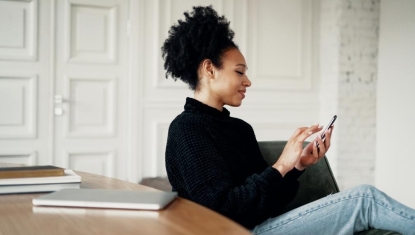 Woman looking at phone