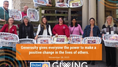 Group of Volunteers with Welcome Home Baskets